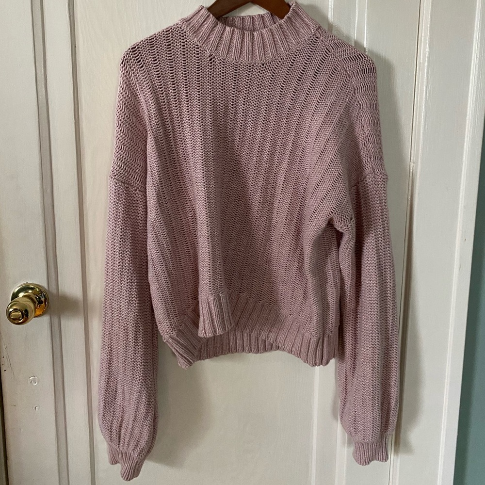 American Eagle Pink Turtleneck Oversized Sweater